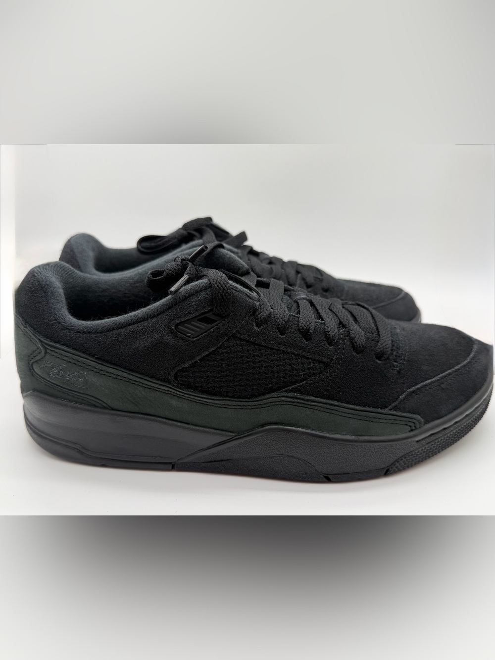 NEW!!! Jordan Flight Court Men's All-Black/Anthracit Suede Low-Top Sneakers